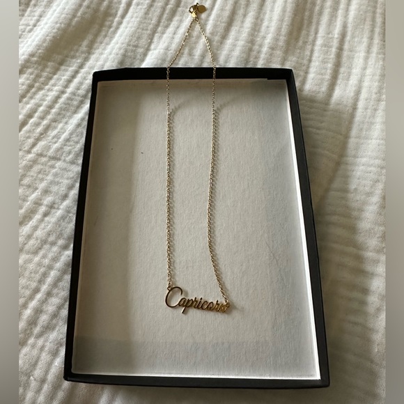 Gold Capricorn Delicate Dainty Necklace - Picture 2 of 2